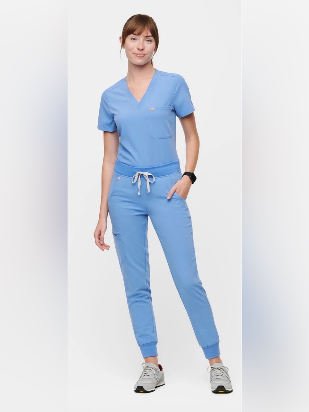 Figs Zamora Jogger Scrub Pants Ceil Blue New w/Tags Size Large